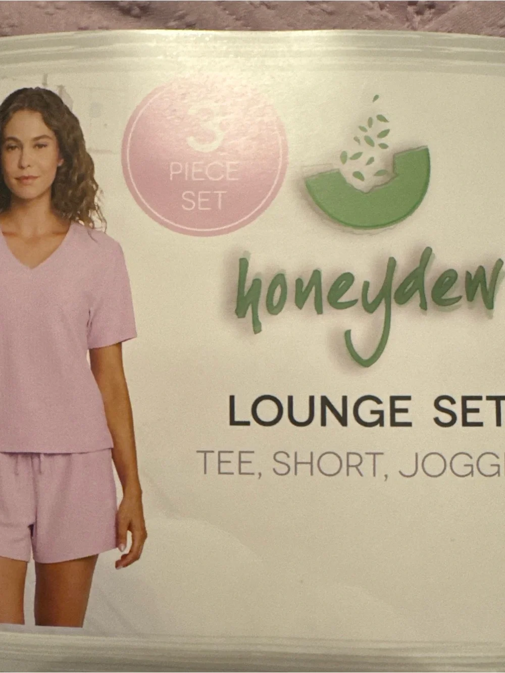 Honeydew Intimates Lilac 3-Piece Lounge Set - V-Neck Tee, Shorts & Joggers